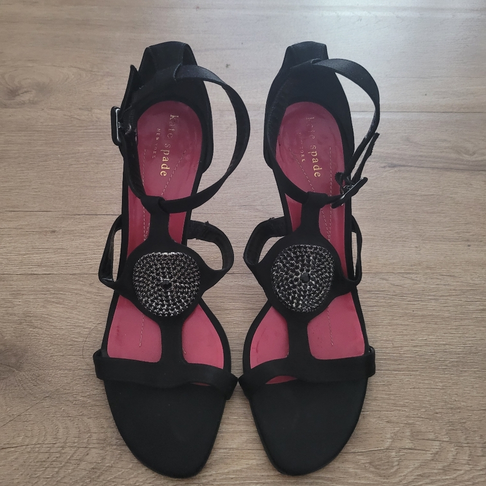 Kate Spade Strappy Beaded Medallion Heels 7.5